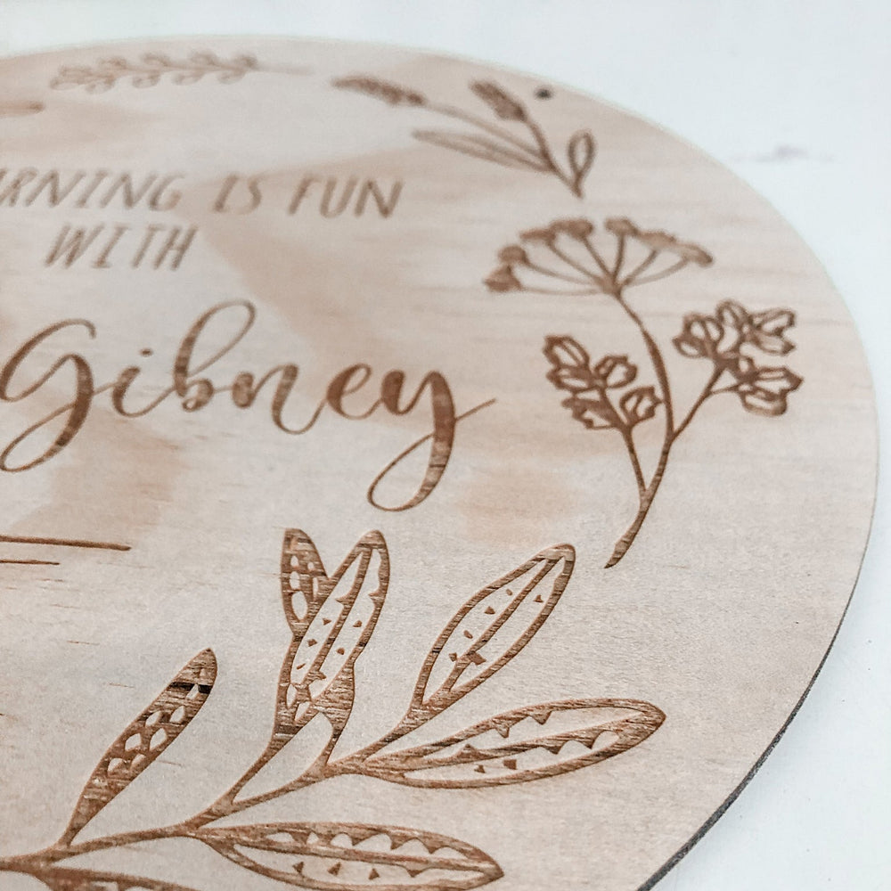 Floral Wreath Teacher Plaque - ShartrueseTeacher Plaque