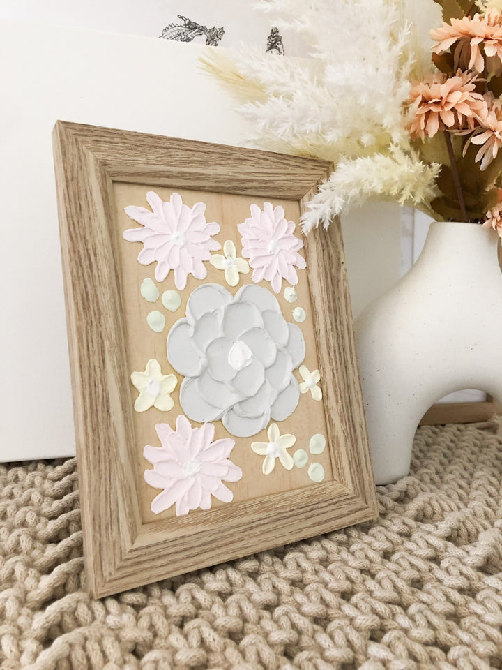 Framed Textured Florals - ShartrueseTextured Art