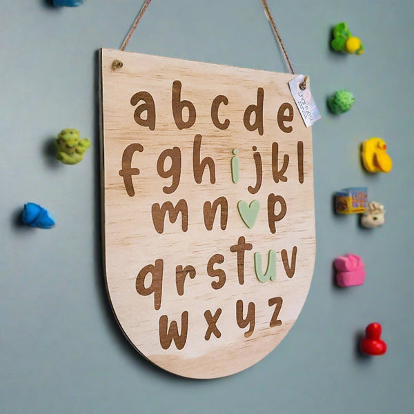 Groovy Alphabet Board - ShartrueseParty decor; Happy Birthday; Wall Decor; Wall Plaque; Nursery Decor, Kids Room, Wooden Decor