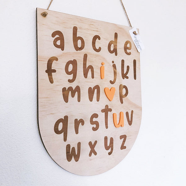 Groovy Alphabet Board - ShartrueseParty decor; Happy Birthday; Wall Decor; Wall Plaque; Nursery Decor, Kids Room, Wooden Decor