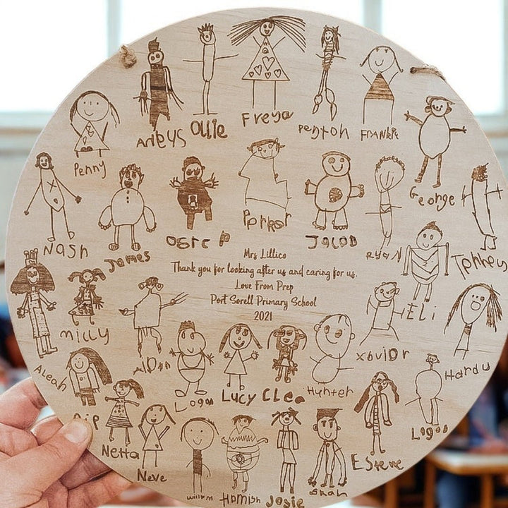 Group Teacher Gift Plaque || Gift From The Whole Class - ShartrueseKids Sketch Plaque