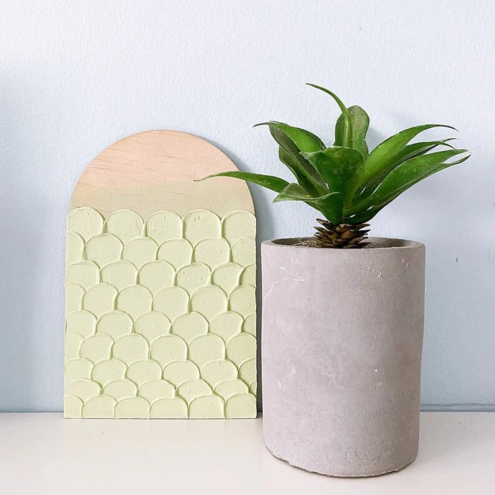Mini Fish Scale Arch Plaque - ShartrueseTextured Art