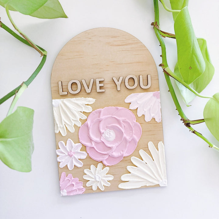 Mini Floral Arch Plaque - ShartrueseTextured Art