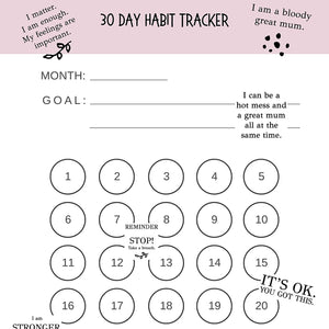 Monthly Habit Tracker Printable - ShartrueseWeekly Meal Planner Digital