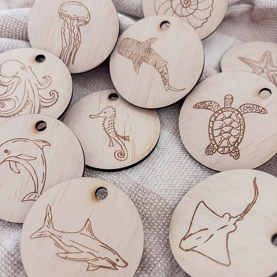 Ocean Creatures Gift Tags - ShartrueseChristmas Ornament