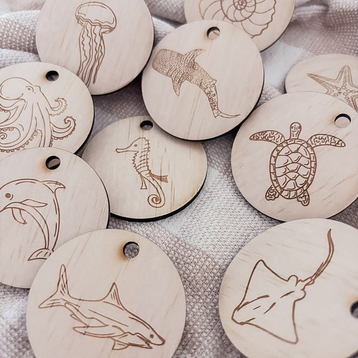 Ocean Creatures Gift Tags - ShartrueseChristmas Ornament