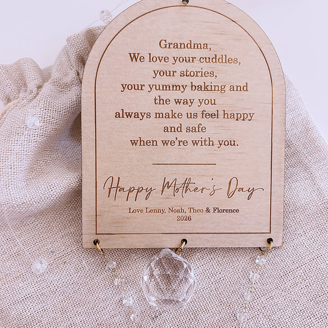 Personalised Arch Suncatcher | Glass Crystal Keepsake - ShartrueseMother&