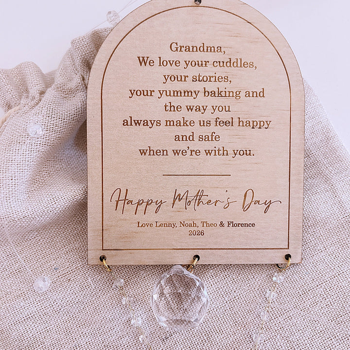 Personalised Arch Suncatcher | Glass Crystal Keepsake - ShartrueseMother&