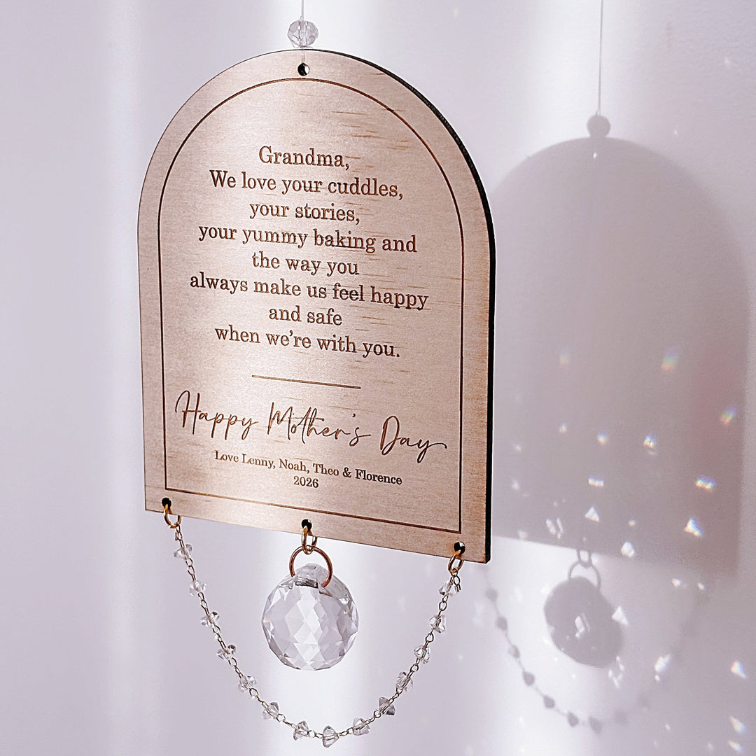 Personalised Arch Suncatcher | Glass Crystal Keepsake - ShartrueseMother&