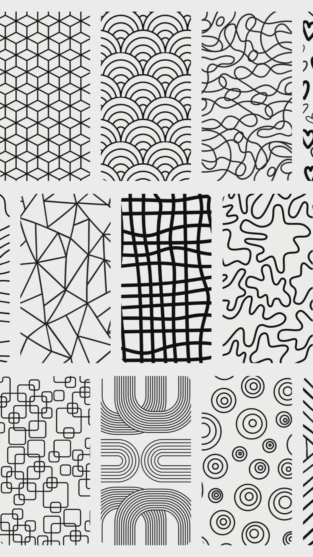 Easy Bold Patterns Colouring Pages Instant Download