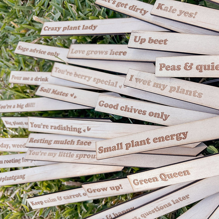 Wooden Garden Stakes Set of 30 | Humor for the Green Thumbs - ShartrueseWooden Garden Stake