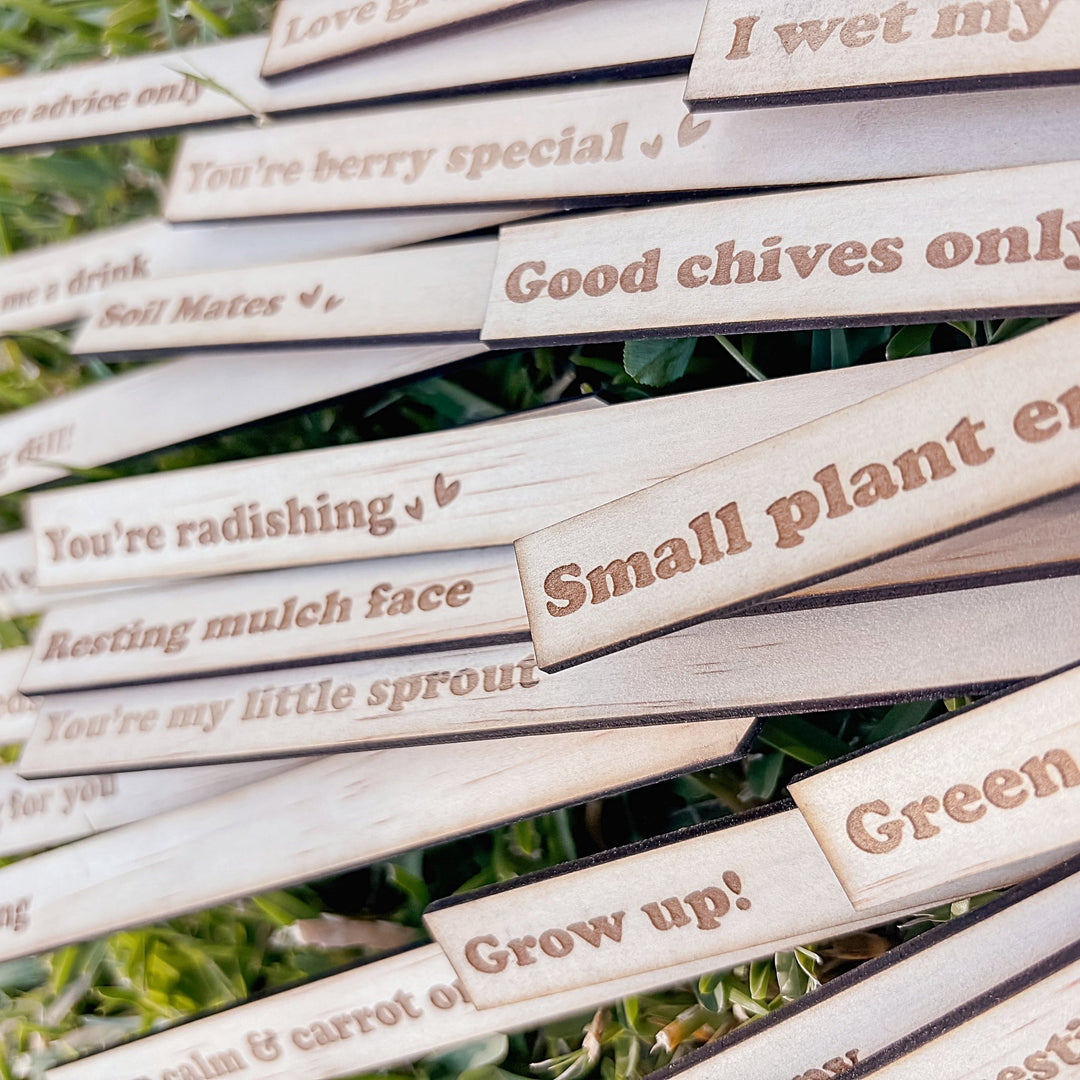 Wooden Garden Stakes Set of 30 | Humor for the Green Thumbs - ShartrueseWooden Garden Stake