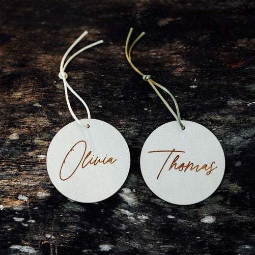 Zilvi Etched Script Ornament - ShartrueseChristmas Ornament