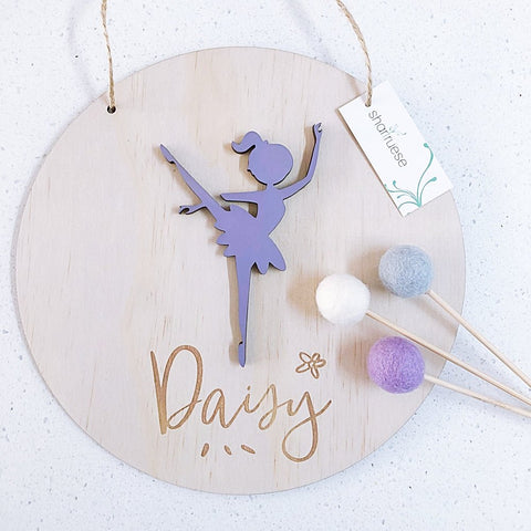 3D Ballerina Plaque - ShartrueseNursery Decor