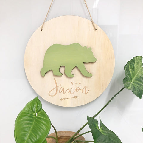 3D Bear Plaque - ShartrueseNursery Decor