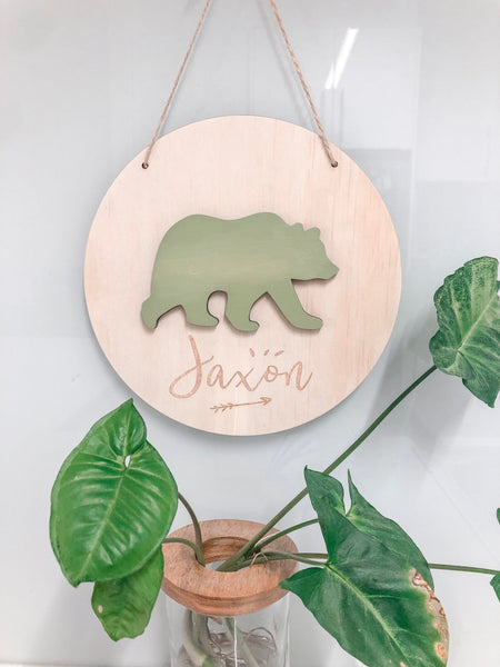 3D Bear Plaque - ShartrueseNursery Decor