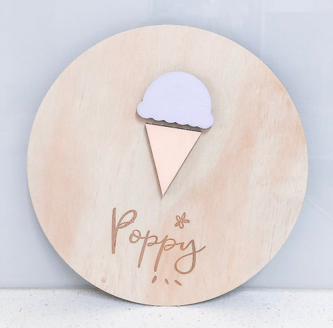 3D Ice Cream Plaque - ShartrueseNursery Decor