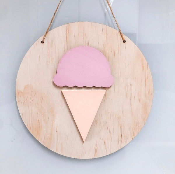 3D Ice Cream Plaque - ShartrueseNursery Decor