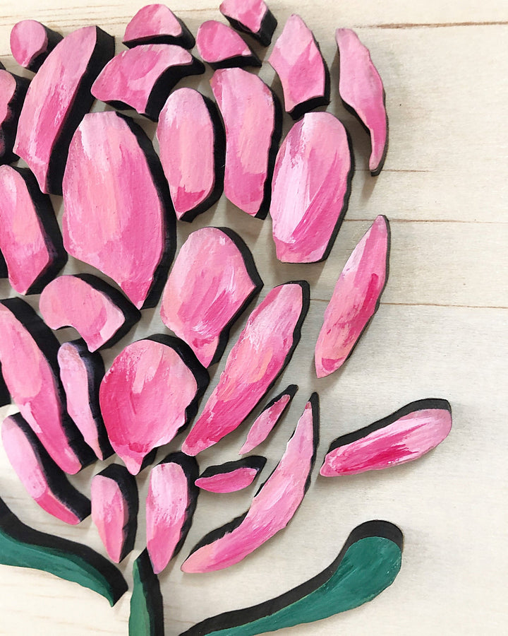 3D Protea Plaque - ShartrueseWall Decor; Wall Plaque; Nursery Decor, Kids Room, Wooden Decor