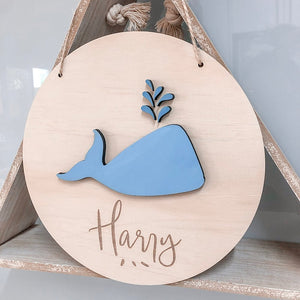 3D Whale Plaque - ShartrueseNursery Decor