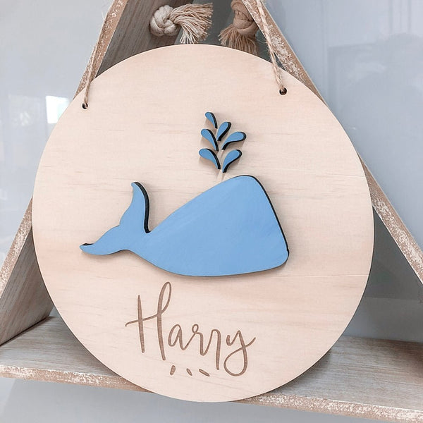 3D Whale Plaque - ShartrueseNursery Decor