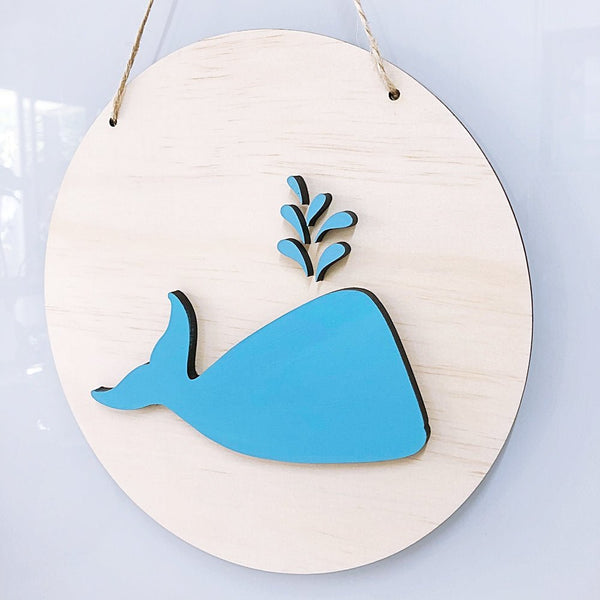 3D Whale Plaque - ShartrueseNursery Decor