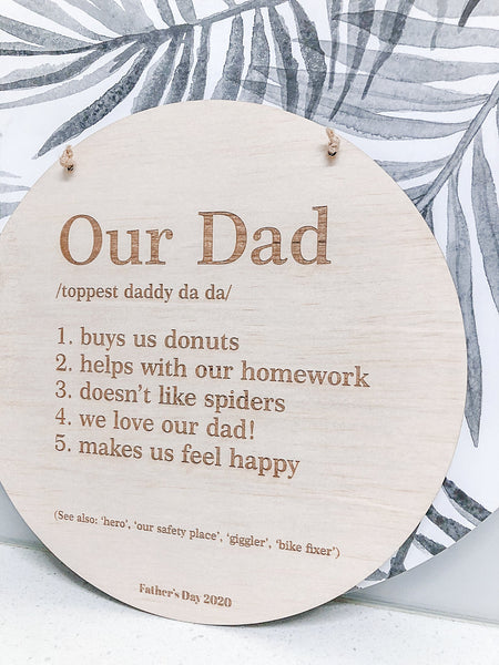 About Dad Plaque - Shartruese