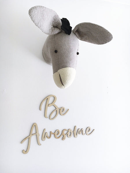 Be Awesome Wall Script - ShartrueseWall Decor; Wall Plaque; Nursery Decor, Kids Room, Wooden Decor