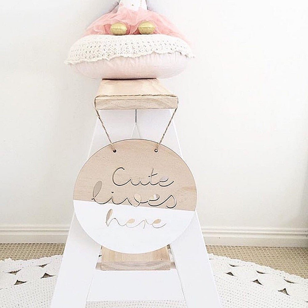 Cute Lives Here Wall Plaque - ShartrueseNursery Decor
