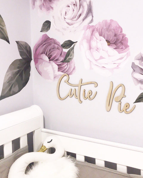 Cutie Pie Wall Script - ShartrueseWall Decor; Wall Plaque; Nursery Decor, Kids Room, Wooden Decor