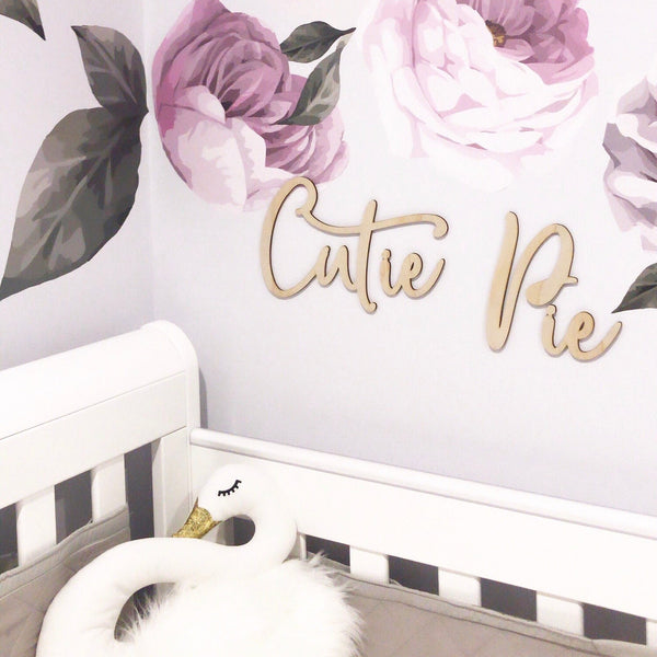 Cutie Pie Wall Script - ShartrueseWall Decor; Wall Plaque; Nursery Decor, Kids Room, Wooden Decor