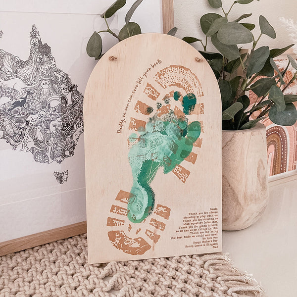 Daddy's Boots DIY Footprint Plaque - Shartruese