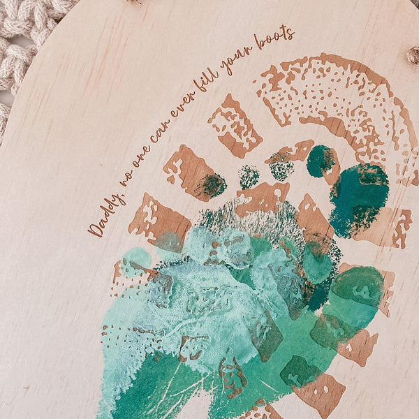 Daddy's Boots DIY Footprint Plaque - Shartruese