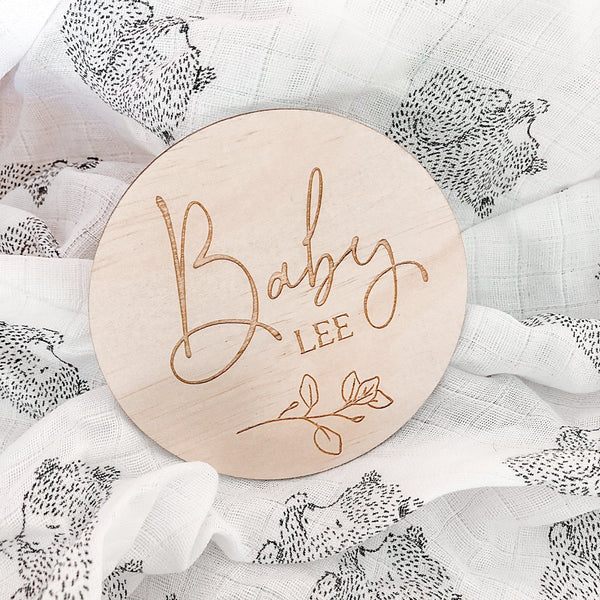 Delicate Birth Announcement Disc - Single - ShartruesePlaque