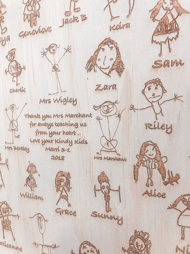 DEPOSIT - GROUP TEACHER GIFT - ShartrueseKids Sketch Plaque