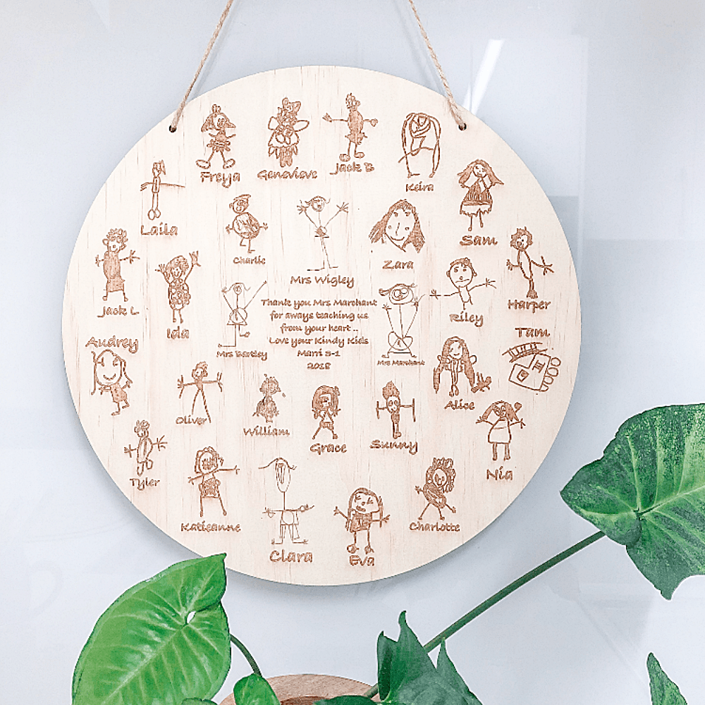 DEPOSIT - GROUP TEACHER GIFT - ShartrueseKids Sketch Plaque
