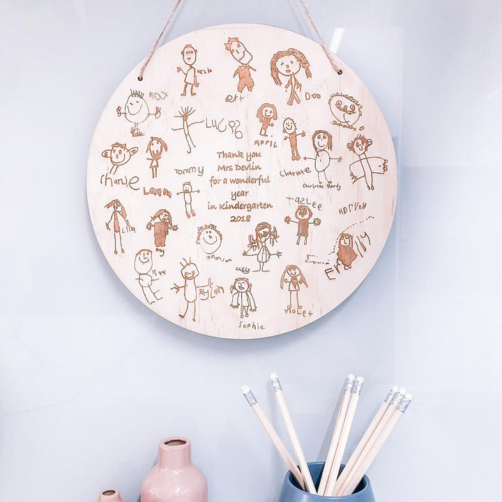 DEPOSIT - GROUP TEACHER GIFT - ShartrueseKids Sketch Plaque