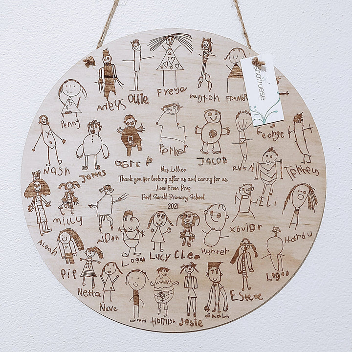 DEPOSIT - GROUP TEACHER GIFT - ShartrueseKids Sketch Plaque