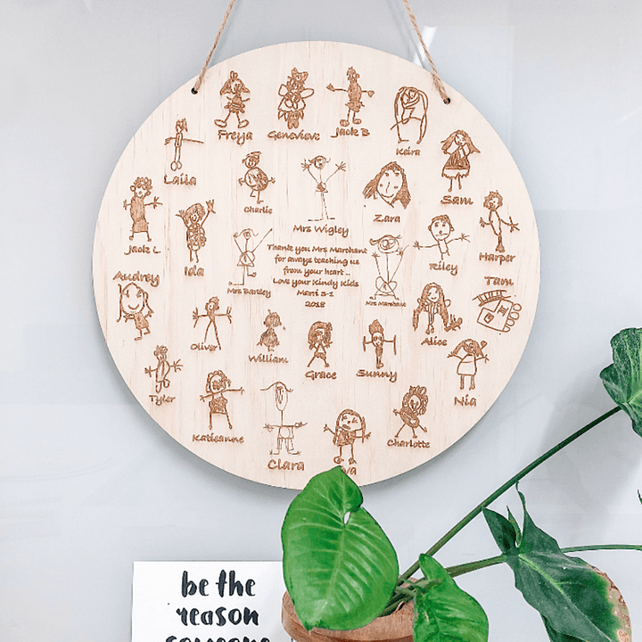 DEPOSIT - GROUP TEACHER GIFT - ShartrueseKids Sketch Plaque