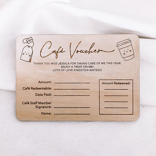 DIY Cafe Gift Vouchers - ShartrueseTeacher School