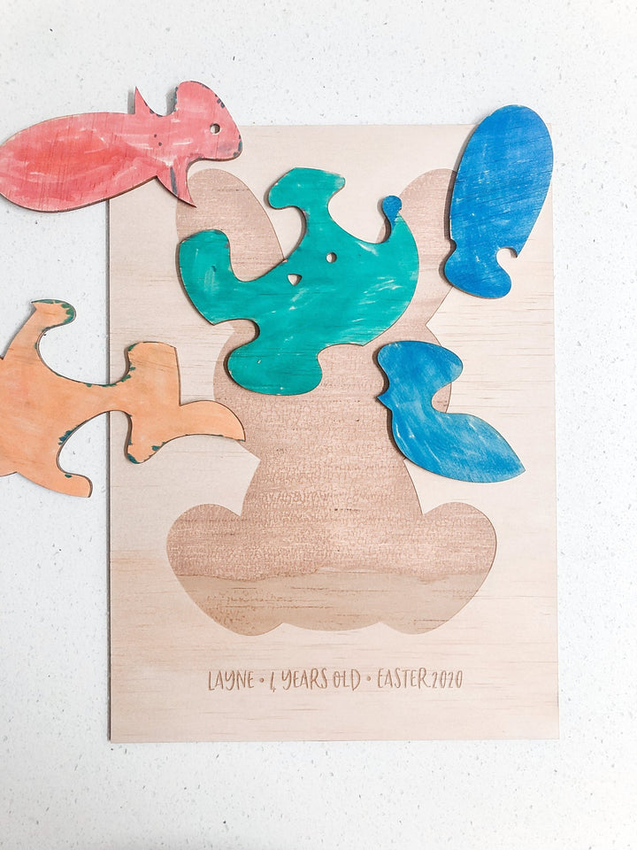 DIY Easter Bunny Puzzle Keepsake - ShartrueseNursery Decor