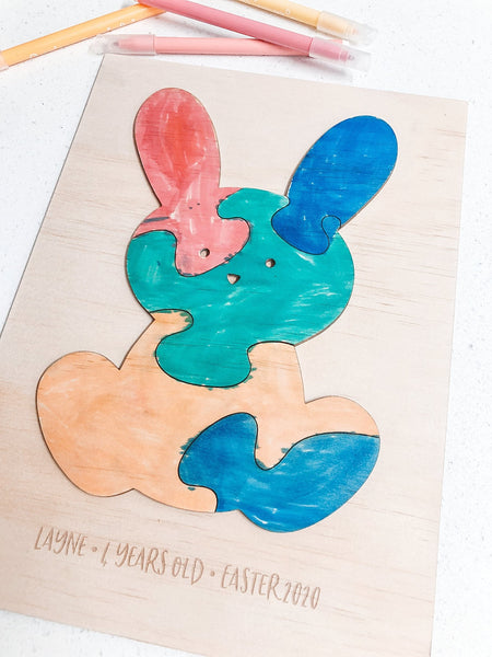 DIY Easter Bunny Puzzle Keepsake - ShartrueseNursery Decor