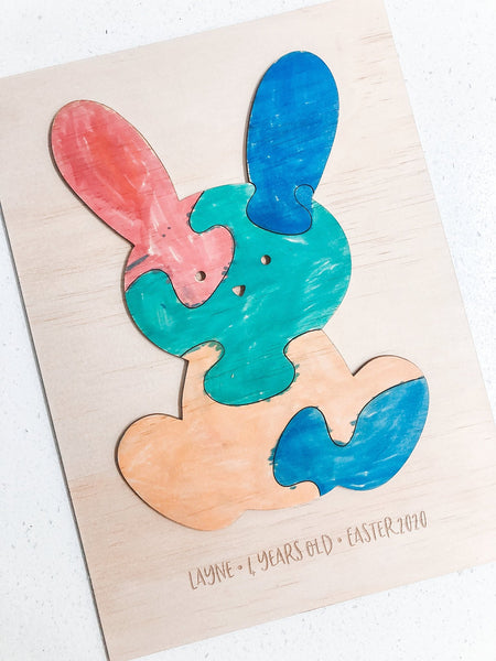 DIY Easter Bunny Puzzle Keepsake - ShartrueseNursery Decor