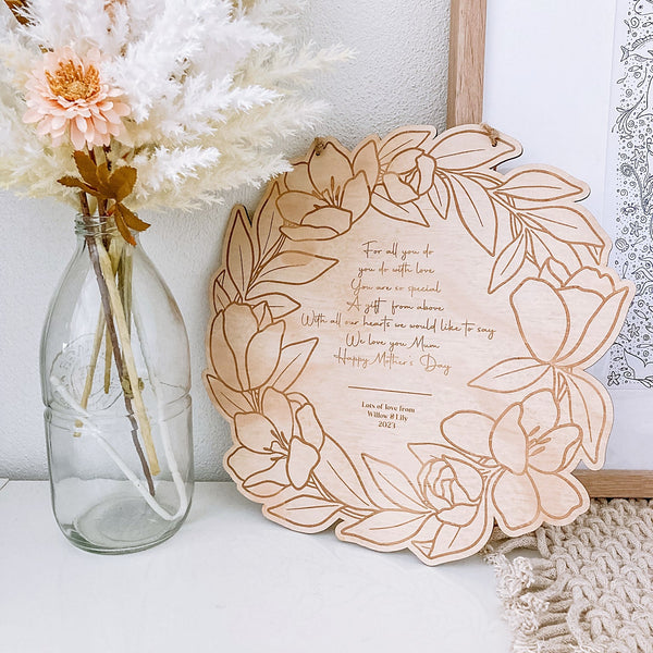 DIY Mother's Day Paint Kit || Floral Wreath Plaque - ShartrueseDIY Painting Plaque