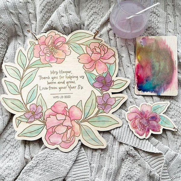 DIY Painting Kit || Floral Wreath Plaque - ShartrueseDIY Painting Plaque