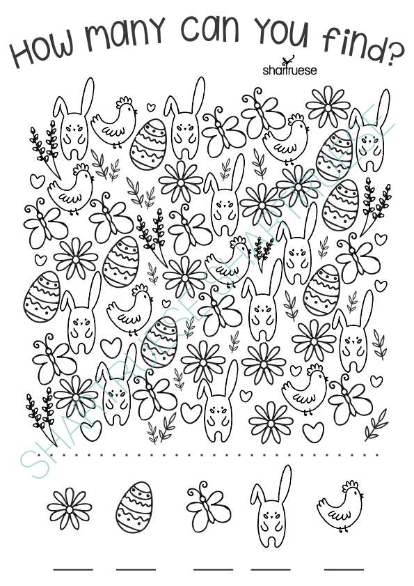 Easter Printable Worksheets Bundle - ShartrueseEaster Activity Worksheets