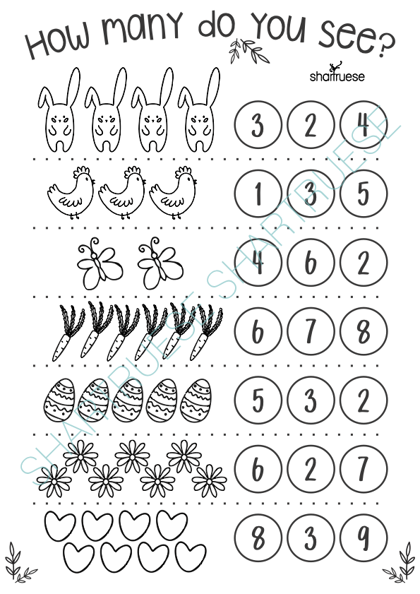 Easter Printable Worksheets Bundle - ShartrueseEaster Activity Worksheets