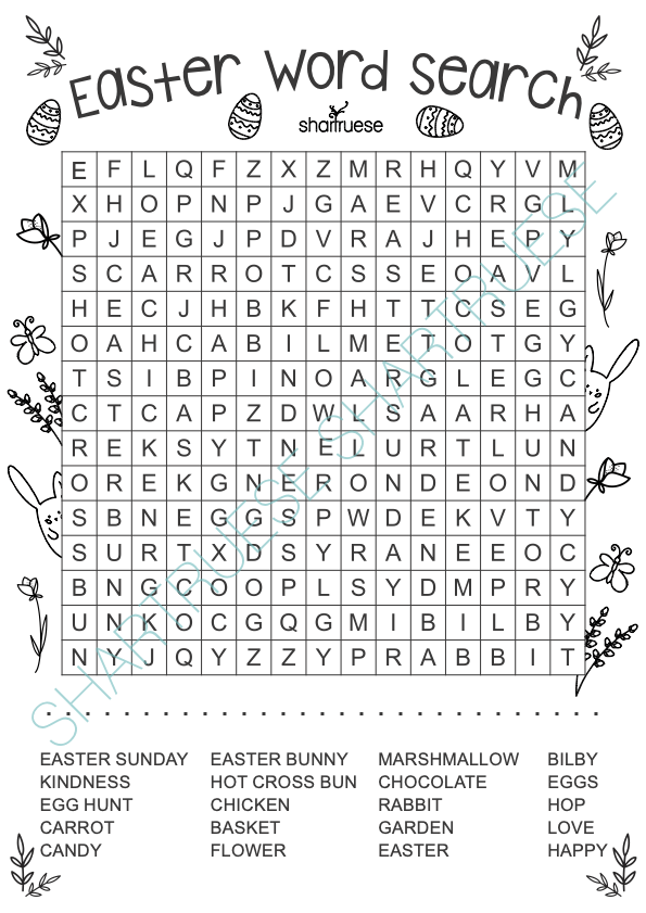 Easter Printable Worksheets Bundle - ShartrueseEaster Activity Worksheets