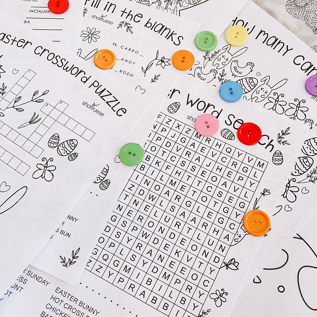 Easter Printable Worksheets Bundle - ShartrueseEaster Activity Worksheets