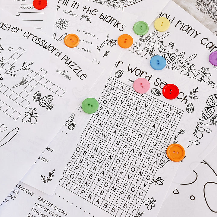 Easter Printable Worksheets Bundle - ShartrueseEaster Activity Worksheets